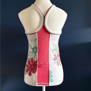 Sz6 Lululemon Ujjayi Y Tank  Coral Flower